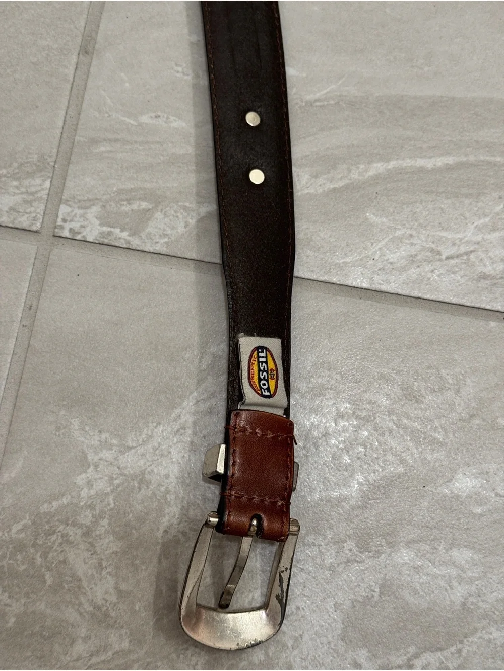 Vintage Western Full Grain Cowhide Leather Fossil Belt Cowgirl